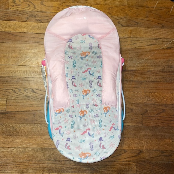 •SUMMER•INFANT DELUXE BABY PERFORATED MERMAID BATH SLING W/3 SUPPORT ANGLES EUC - Picture 5 of 13